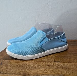 OluKai‎ Kids Pehuea Maka Girls size 4 blue slip on shoes